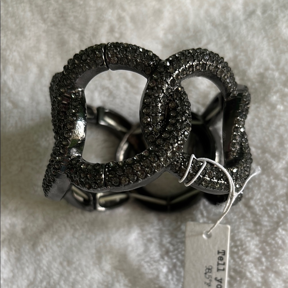 Elegant Silver Bracelet with Black Accents